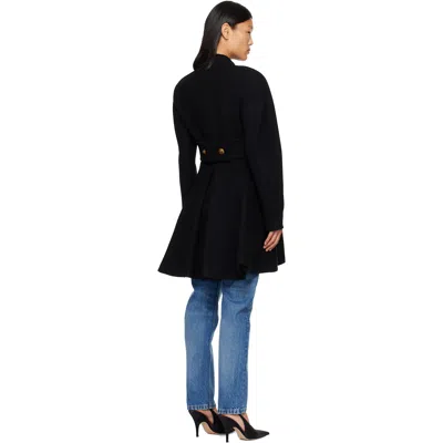 Versace Wool Coat In Black