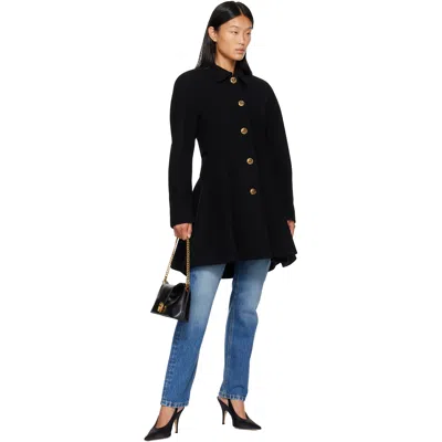Versace Wool Coat In Black