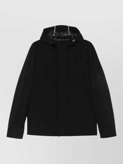 Herno Black Polyester Elastane Bomber Jacket In Black