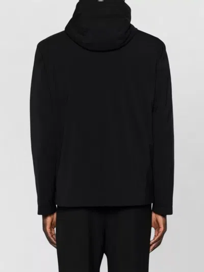 Herno Black Polyester Elastane Bomber Jacket In Black