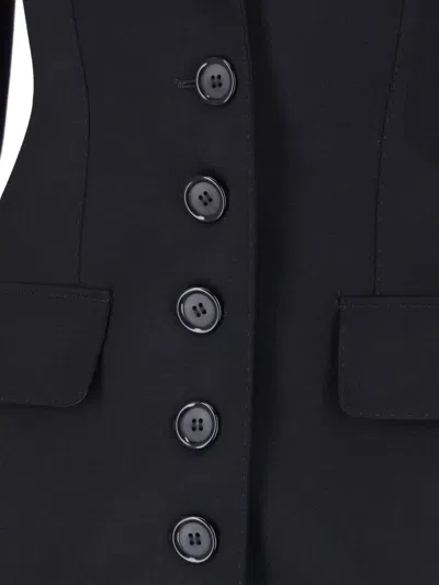 Dolce & Gabbana Stretch Wool Single Breasted Jacket In Black