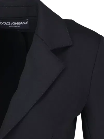 Dolce & Gabbana Stretch Wool Single Breasted Jacket In Black