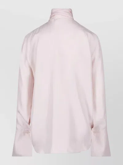 Sa Su Phi Silk Bow Neck Blouse In Pink