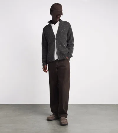 Samsoe & Samsoe Samsøe Samsøe Wool-blend Sanate Zip-up Cardigan In Gray