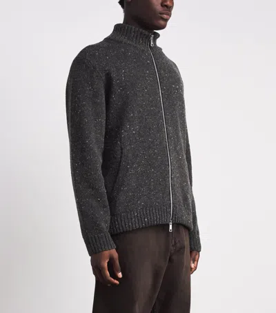 Samsoe & Samsoe Samsøe Samsøe Wool-blend Sanate Zip-up Cardigan In Gray
