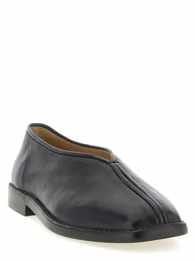 Lemaire Flat Piped Slippers In Black