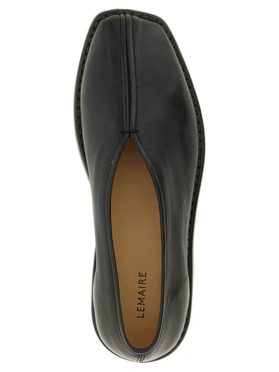 Lemaire Flat Piped Slippers In Black