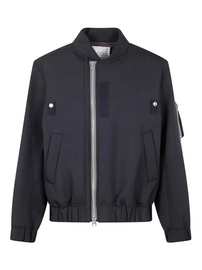 Sacai Zip-fastening Pocket Bomber Jacket In Black
