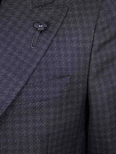 Lardini Houndstooth-pattern Blazer In Black