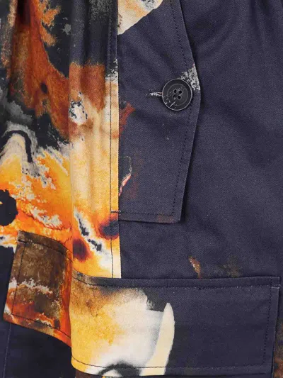 Y-3 Abstract-pattern Trousers In Blue