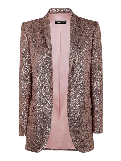 Drhope Long Shaw Jacket In Pink