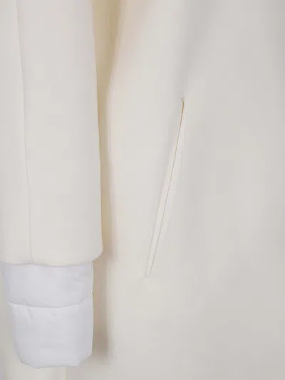 Herno Long Zip Jacket Concealed Pockets In White