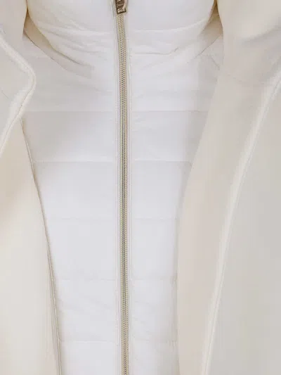 Herno Long Zip Jacket Concealed Pockets In White