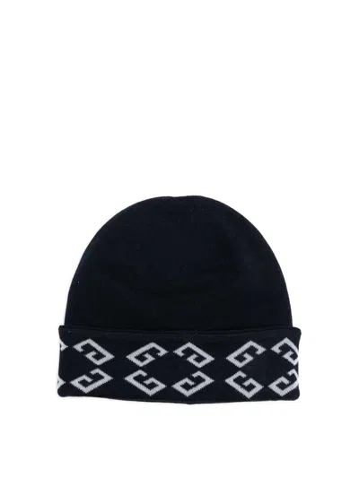 Givenchy Beanie Hat Folded Brim Soft Texture Pattern In Black