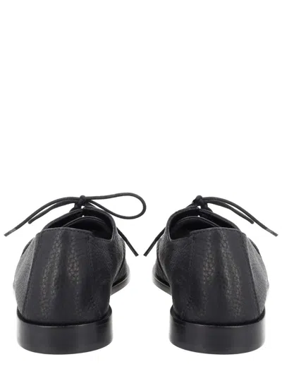 Hereu Black Leather Lace-ups In Black