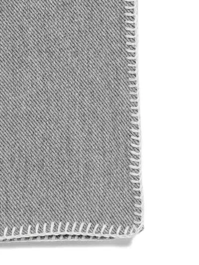 Givenchy Large Scarf Contrasting Border Geometric Pattern In Gray