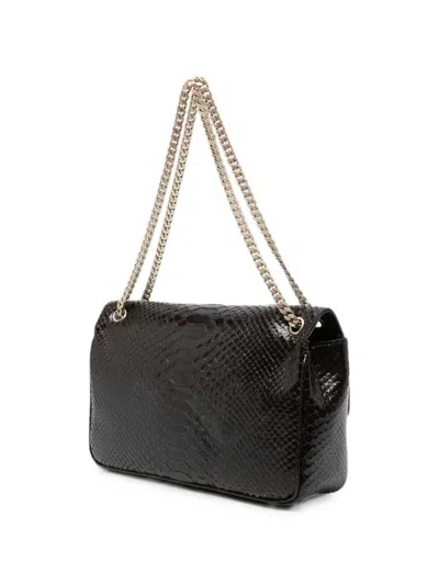 Tom Ford Semi Shiny Printed Python Chain Shoulder Bag In Brown