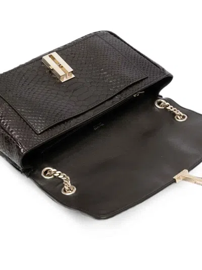 Tom Ford Semi Shiny Printed Python Chain Shoulder Bag In Brown