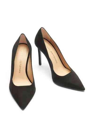 Stuart Weitzman 85mm Stuart Power Pointed-toe Stiletto Pumps In Black