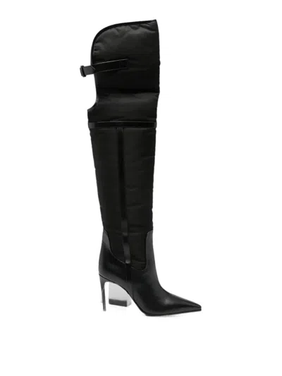 Dsquared2 Buckle-detail Pointed-toe Boots In Black
