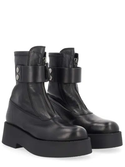Premiata Leather Ankle Boots In Black