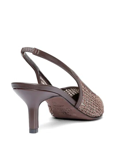 Brunello Cucinelli Pointed Sling Back Medium Heel In Transparent