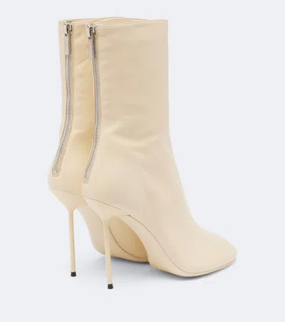 Paris Texas Lidia Leather Ankle Boots In White