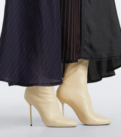 Paris Texas Lidia Leather Ankle Boots In White