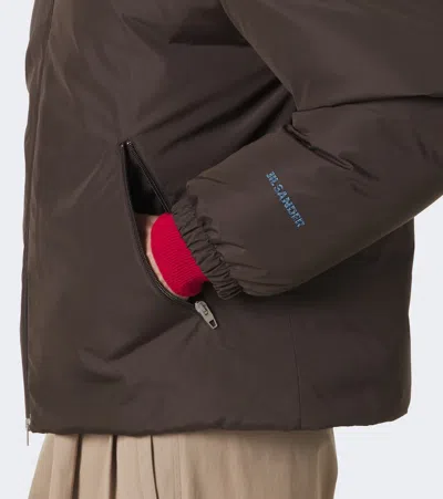Jil Sander Polyester Down Jacket Elastic Cuffs Pockets Collar In Brown