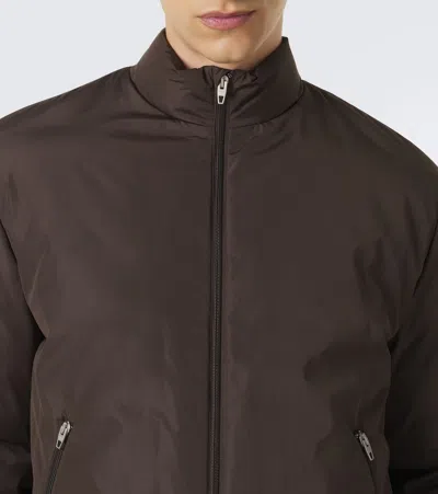 Jil Sander Polyester Down Jacket Elastic Cuffs Pockets Collar In Brown