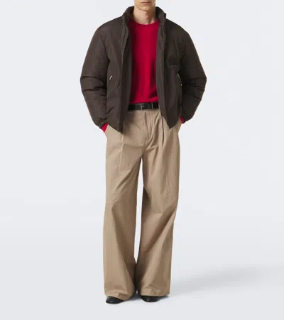 Jil Sander Polyester Down Jacket Elastic Cuffs Pockets Collar In Brown