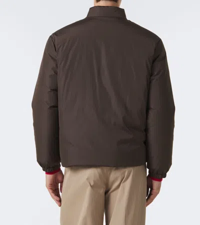 Jil Sander Polyester Down Jacket Elastic Cuffs Pockets Collar In Brown