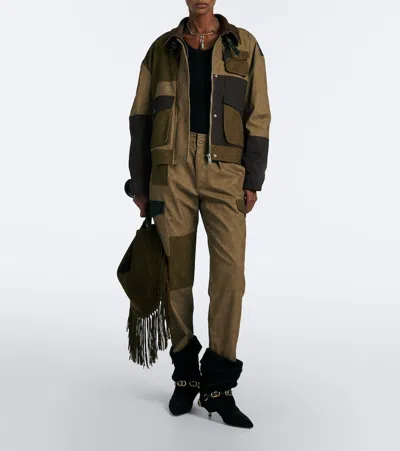 Isabel Marant Étoile Renzae Patchwork Cotton Cargo Pants In Multi