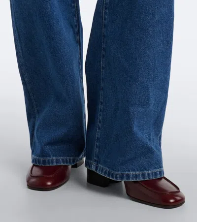 Dries Van Noten Blue Folded Denim Jeans In Multi