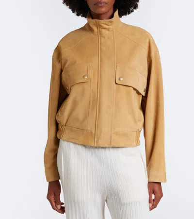 Eleventy Suede Bomber Jacket In Multi