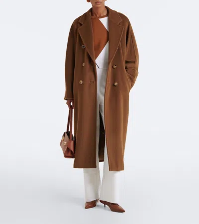 Max Mara Argyle Wool Boxy Sweater In Brown