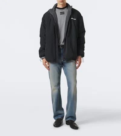 Miu Miu Logo Technical Jacket In Black