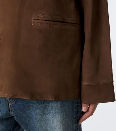 A.presse Leather Jacket In Brown
