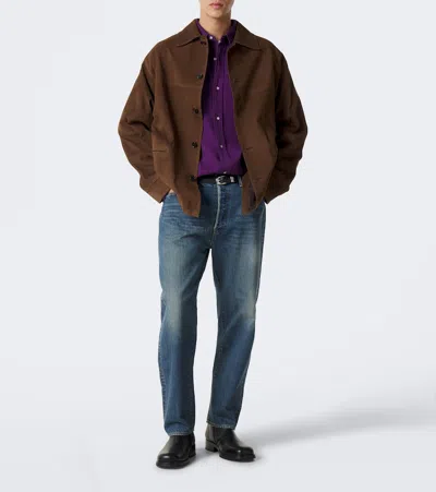 A.presse Leather Jacket In Brown