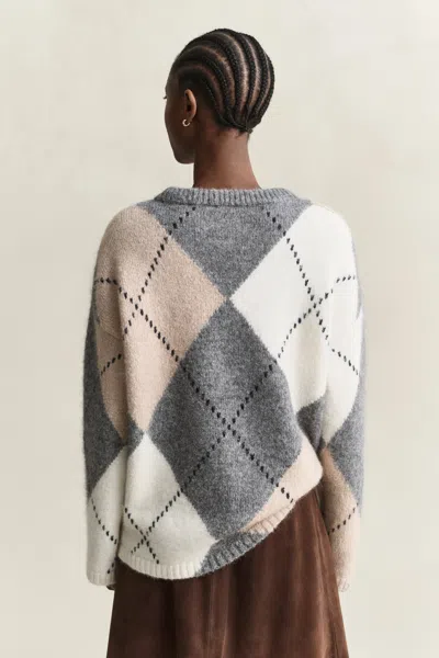 Gant Alpaca Wool Blend Argyle Sweater In Multi