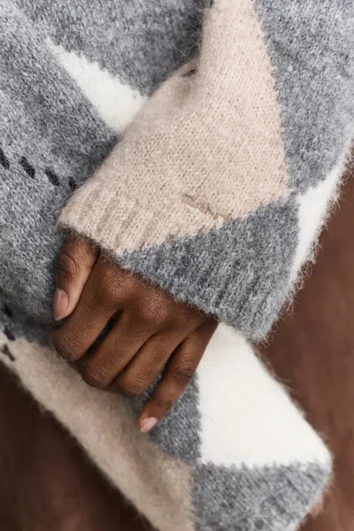 Gant Alpaca Wool Blend Argyle Sweater In Multi