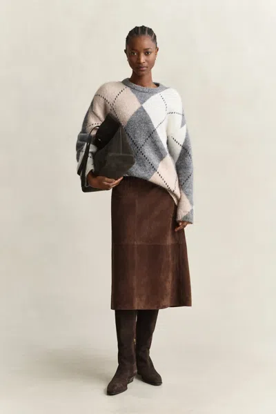Gant Alpaca Wool Blend Argyle Sweater In Multi