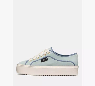Kate Spade Sam Icon Piped Platform Sneaker In Blue