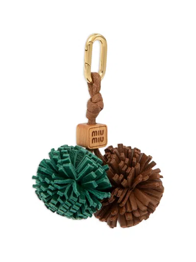 Miu Miu Leather Micro Trick Bag Charm In Multi