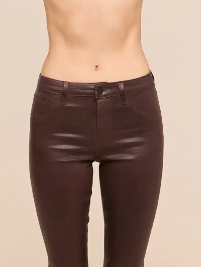 L'agence Ruth Coated Straight-leg Jean In Dark Java Coated