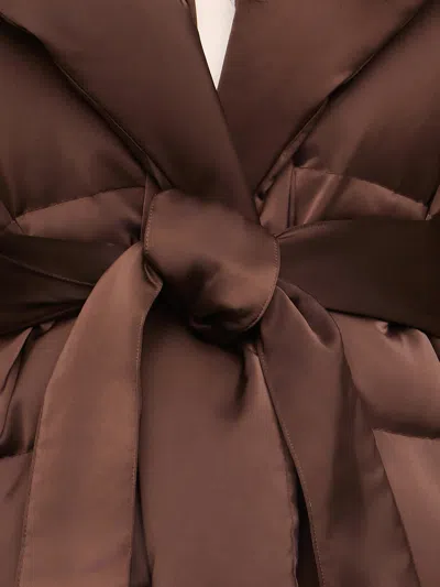 L'agence Glacier Shawl Puffer Jacket In Dark Java