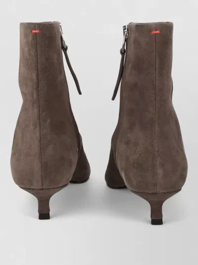 Aeyde Leather Ankle Boots In Brown
