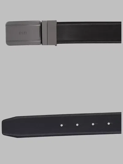 Hugo Boss Leather Belt In Black