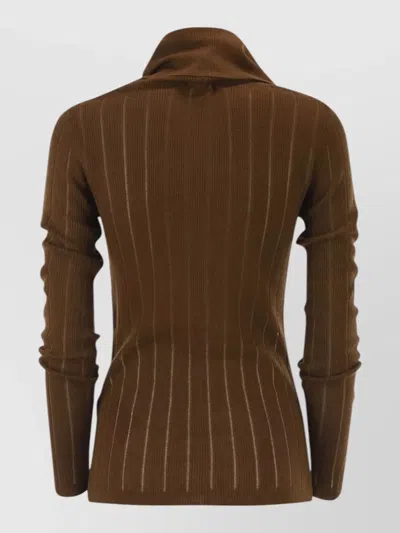 S Max Mara Silk Wool Turtleneck Sweater In Brown