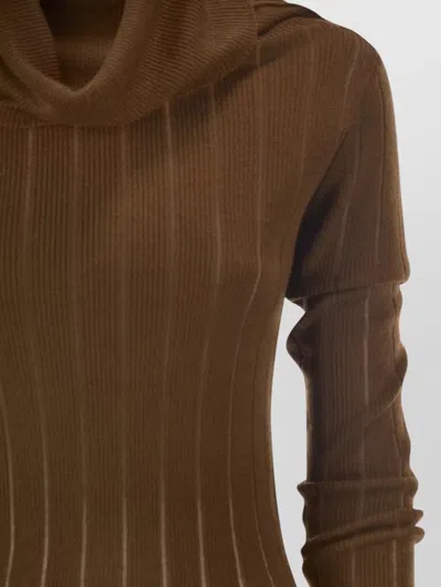 S Max Mara Silk Wool Turtleneck Sweater In Brown
